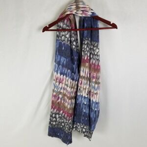 Womens Abstract Print Scarf Blue‎ Pink Beige Viscose Polyester Fashion Accessory